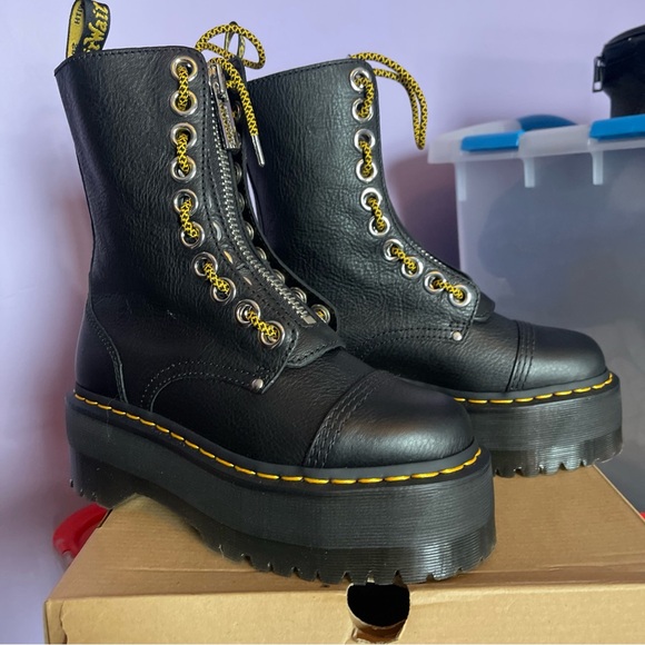 Dr Martens Sinclair Hi Max UK4 US6 Black Pisa New - Picture 5 of 10